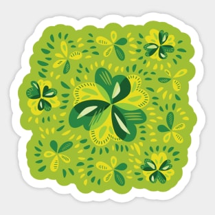 Three Leaf Clovers Spring Floral Pattern Sticker